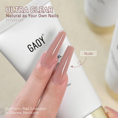 GAOY gel poligel cristal: aplicación rápida en minutos para uñas perfectas.