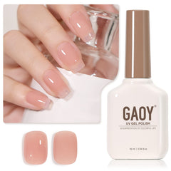 GAOY esmalte gel nude en botella translúcida rosa natural para uñas discretas