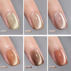 GAOY esmalte gel ojo de gato rosa con brillo glam para uñas modernas.