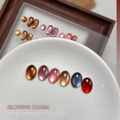 GAOY esmalte gel ojo-gato rojo, color intenso para uñas llamativas.