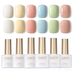 GAOY esmalte gel azul de primavera con acabado brillante para uñas.
