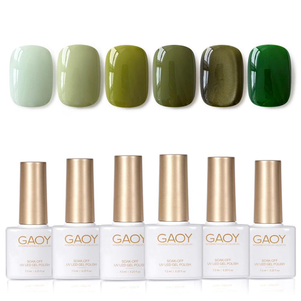 GAOY gel verde oscuro con efecto Cat Eye para uñas brillantes