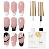 GAOY Gel Nail Polish Art Liner Set with white and black bottles for at-home designs.