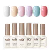 GAOY Gel Nail Polish Set in Baby Blue for glossy, salon-ready nails