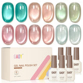GAOY gel pastel ojo de gato verde-azul brillante para manicura duradera