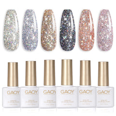 GAOY gel polish cromo platinado negro con acabado brillante