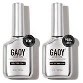 GAOY gel top coat 16ml clear bottle with no-wipe glossy finish