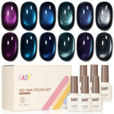 GAOY laca gel ojo de gato purpura, brillo intenso para uñas