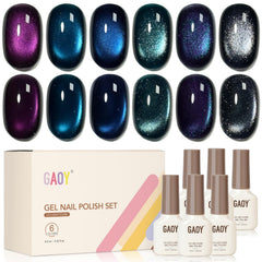 GAOY laca gel ojo de gato purpura, brillo intenso para uñas