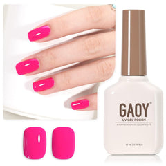 GAOY 1527 bottle of hot pink gel nail polish for at-home manicures.