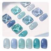 GAOY Jelly Blue set: empaque con 6 colores translúidos para arte de uñas en casa