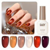 GAOY Jelly Brown Gel Uñas transparente para capas suaves y acabado natural