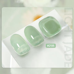 GAOY Jelly Gel layer-building swatch demonstrates sheer to opaque coverage.
