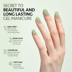 GAOY Jelly Gel Light Jade swatch shows translucent to glassy finish.