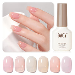 GAOY Jelly Gel rosa: manicura casera con color suave y duradero.
