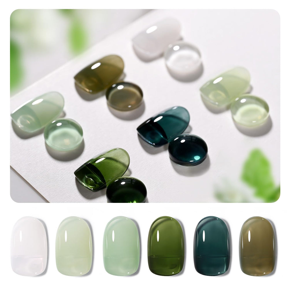 GAOY Jelly Green: set de 6 esmaltes gel para construir capas translúcidas
