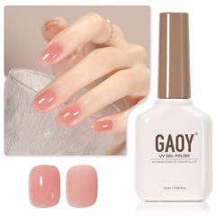 GAOY Jelly Nude Gel Nail Polish bottle front showing buildable sheer pink color.