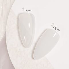 GAOY Jelly Nude swatch on nail showing buildable translucence.
