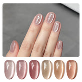 GAOY Jelly Pink Silver Cat Eye con imán para crear patrones brillantes en uñas.