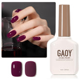 GAOY Jelly Purple Gel Nail Polish bottle close-up showing vibrant color for at-home manicure.
