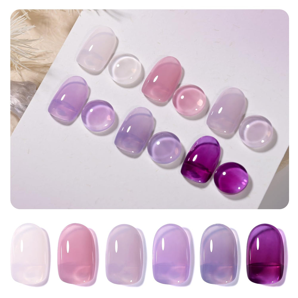 GAOY Jelly Púrpura gel para uñas, botellas translúcidas listas para aplicar