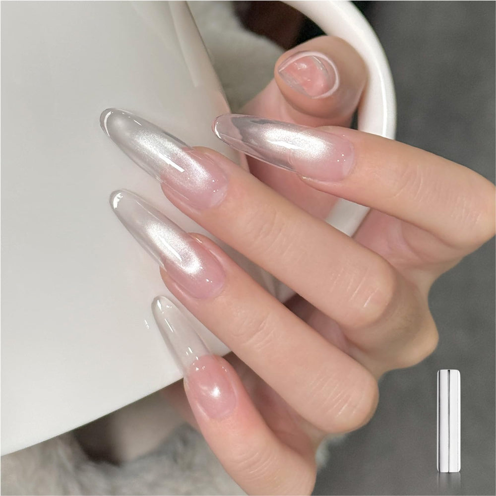 GAOY Jelly Silver Cat Eye brillo cat-eye para uñas con curado rápido y resultado impactante