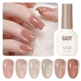 GAOY Jelly UV Gel Nail Polish Rosa Transparente: brillo suave para manicura en casa