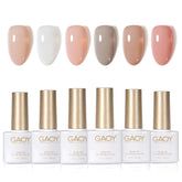 GAOY Jelly White Pink gel polish set displayed for at-home nail art inspiration
