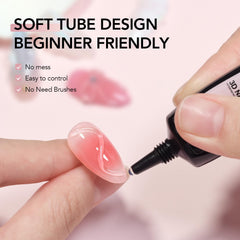 GAOY 3D Nail Gel applied on nails for smooth, precise sculpture.