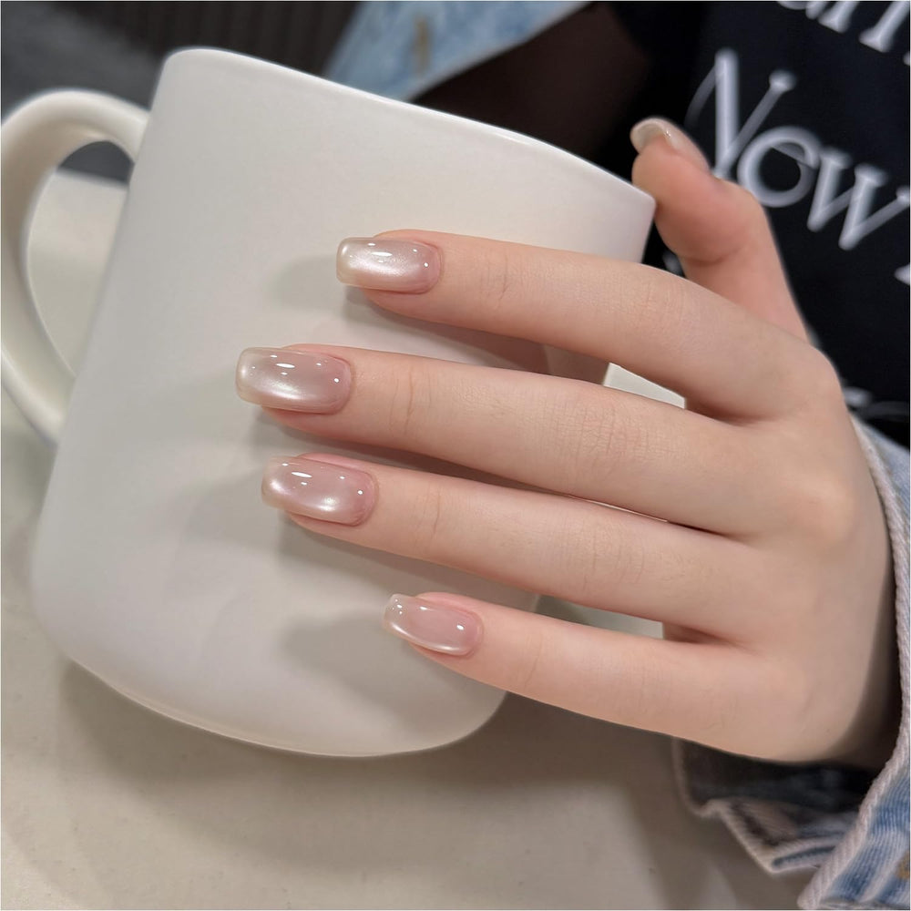 GAOY Nude Gel con ime1n para crear efecto ojo de gato en uñas