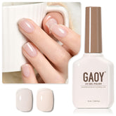 GAOY Nude Jelly Gel Polish bottle front, 16ml, ready for DIY manicure.