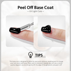 GAOY peel-off base coat 16ml clear bottle enables easy removal