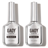 GAOY pegamento-uñas-16ml-2en1: unión fuerte para extensiones duraderas.