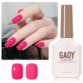 GAOY pink gel nail polish bottle close-up for home manicure