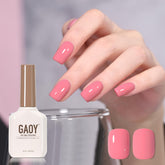 GAOY Pink Gel Nail Polish bottle shows vibrant color for at-home manicure flexibility