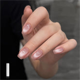 GAOY Pink Glassy Cat Eye Gel Polish bottle closeup with glittery pink shimmer