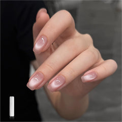 GAOY Pink Glassy Cat Eye Gel Polish bottle closeup with glittery pink shimmer