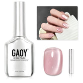 GAOY Pink Glassy Cat Eye gel polish bottle with magnet for shimmering nails