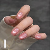 GAOY Pink Glassy Cat Eye Gel Nail Polish bottle with magnet for holographic shine.