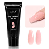 GAOY Poly Gel cristal rosado en frasco para uñas duraderas y naturales.