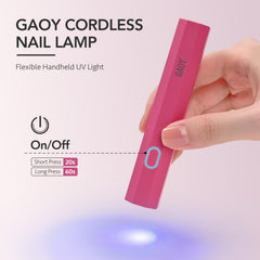 GAOY portable LED nail dryer for cordless manicures on the go