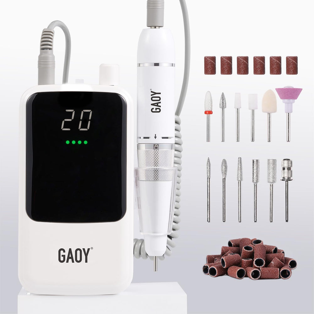 GAOY rechargeable cordless nail drill front view for precise shaping at home