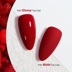 GAOY Red Gel Nail Polish close-up with rich, glossy color