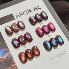Seis colores gel ojo de gato con purpurina para manicura