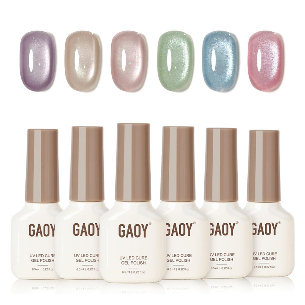 GAOY set de gel veraniego con 6 colores y efecto ojo gato para uñas llamativas