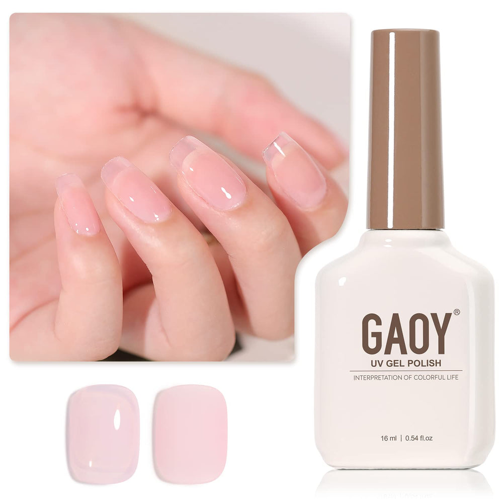 GAOY Sheer Hot Pink Gel Nail Polish in 16ml bottle for at-home manicures.