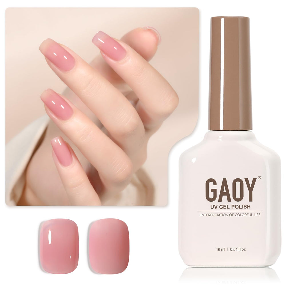 GAOY Sheer Maroon gel nail polish bottle for at-home manicures and versatile layering.