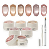 GAOY Sheer Nude Cat Eye with magnet demonstrating cat-eye effect for salon-ready nails