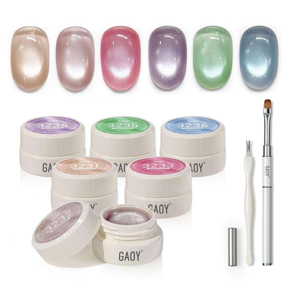 GAOY Cat Eye gel polish set with magnet for at home manicure