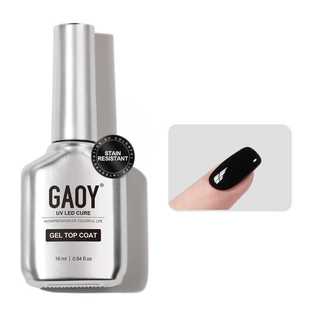 GAOY stain-resistant gel top coat bottle delivering a crystal gloss finish.